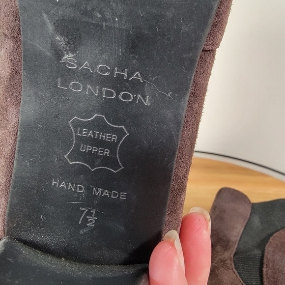 Sacha London Suede Booties with Heels Slip on Chelsea Boots Size 7.5 - Picture 13 of 15